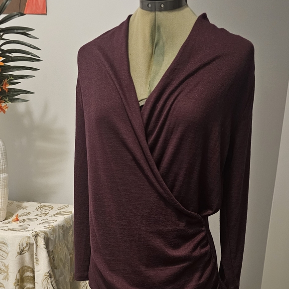 NWT 41 Hawthorn  Long Sleeve Rich Burgundy Top Sz. M - Picture 4 of 15